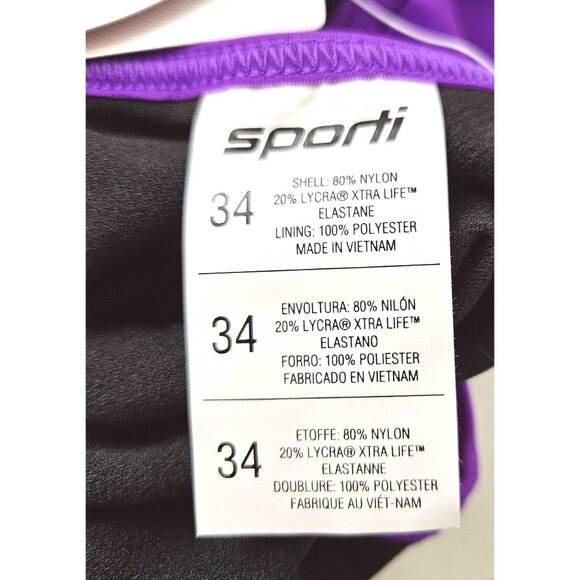 Sporti Womens Poly Pro Tie Back One Piece Swimsuit Size 34 Purple Pool Beach - Picture 10 of 11